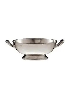 Handcrafted Italian pewter oval bowl Andrea Doria by Cosi Tabellini in Brescia