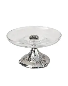 Handcrafted Italian pewter bonbon dish stand Ninfea by Cosi Tabellini in Brescia