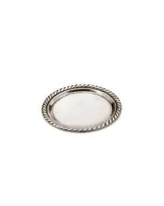 Handcrafted Italian pewter set of 2 bottle coasters San Marco by Cosi Tabellini in Brescia