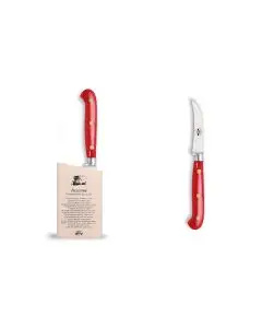 Forgiato Insieme Red curved paring knife handcrafted by Coltellerie Berti in Scarperia, Italy