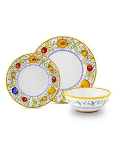 Dolci Frutti Italian place setting handmade by Fima in Deruta