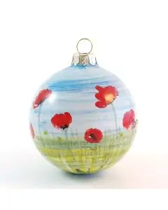 Italian Christmas bauble in the Umbria design. Hand-painted by D&G Design in Deruta, Italy