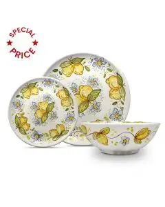 3-piece place setting Frutta e Fiori: dinner plate, salad & dessert plate, pasta & soup plate