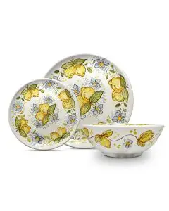 3-piece place setting Frutta e Fiori: dinner plate, salad & dessert plate, pasta & soup plate
