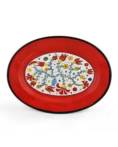 Italian oval platter from the Flora Collection handmade by D&G Design in Deruta