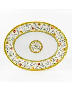 Floreale Italian oval platter handmade by Fima in Deruta