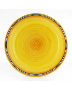 Italian round platter from the Giallo Azzurro Collection handmade by D&G Design in Deruta