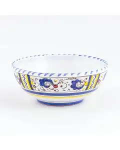 Deruta cereal bowl from the Galletto Blu collection, handmade by Antica Deruta - Italy