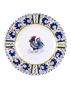 Deruta salad and dessert plate from the Galletto Rosso Semplice collection, handmade by Antica Deruta - Italy
