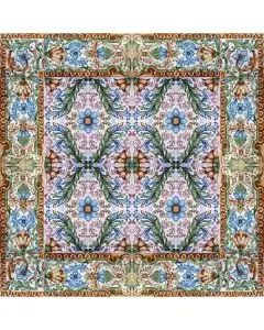 Italian modular tile panel Violet hand-painted by Ghenos in Messina, Sicily