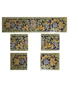 Sicilian stair riser GH04 hand-painted with traditional designs by Ghenos, Messina - Italy