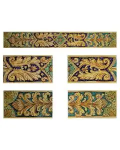 Sicilian stair riser GH06 hand-painted with traditional designs by Ghenos, Messina - Italy