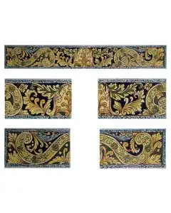 Sicilian stair riser GH11 hand-painted with traditional designs by Ghenos, Messina - Italy