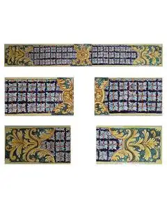 Sicilian stair riser GH12 hand-painted with traditional designs by Ghenos, Messina - Italy