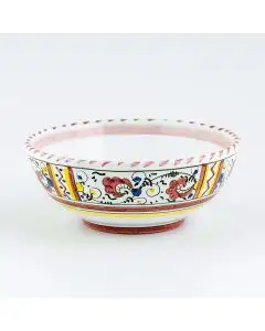 Deruta cereal bowl from the Galletto Rosso collection, handmade by Antica Deruta - Italy