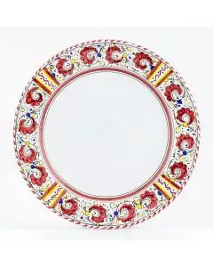 Deruta charger plate from the Galletto Rosso collection, handmade by Antica Deruta - Italy