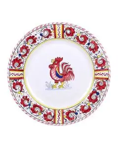 Deruta dinner plate from the Galletto Blu Semplice collection, handmade by Antica Deruta - Italy
