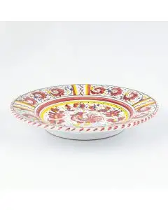 Deruta pasta & soup plate from the Galletto Rosso collection, handmade by Antica Deruta - Italy