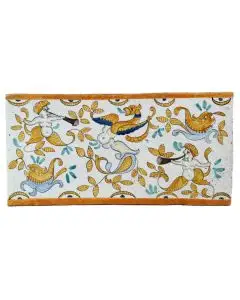 Hand-painted Deruta tile DEC by Antica Deruta, Italy. The tile is entirely handcrafted.