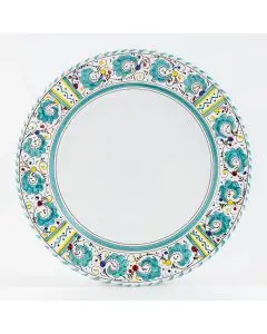 Deruta charger plate from the Galletto Verde collection, handmade by Antica Deruta - Italy