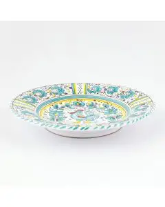 Deruta pasta & soup plate from the Galletto Verde collection, handmade by Antica Deruta - Italy
