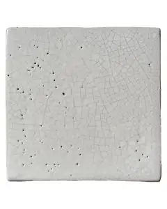 Hand-painted white Deruta tile by Antica Deruta, Italy. The tile is entirely handcrafted.