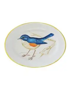 Italian oval platter Bird 5 from the Joy Collection handmade by Francesca Niccacci in Deruta