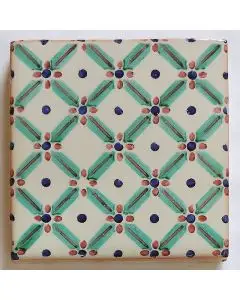 Hand-painted Italian tile LF09 from the Classic collection, entirely handcrafted by La Fauci in Messina, Sicily