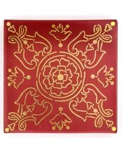 Hand-painted Italian tile LF11 from the Gold collection, entirely handcrafted by La Fauci in Messina, Sicily