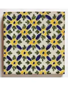Hand-painted Italian tile LF13 from the Classic collection, entirely handcrafted by La Fauci in Messina, Sicily