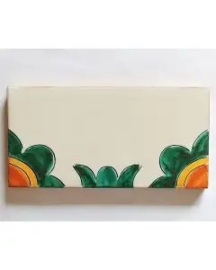 Hand-painted Italian border tile LF20 from the Classic collection, entirely handcrafted by La Fauci in Messina, Sicily