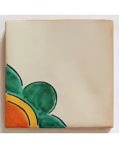 Hand-painted Italian corner tile LF20 from the Classic collection, entirely handcrafted by La Fauci in Messina, Sicily