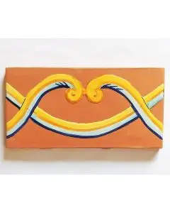 Hand-painted Italian border tile LF31 from the Classic collection, entirely handcrafted by La Fauci in Messina, Sicily