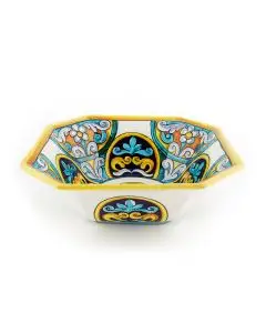 Italian octagonal serving bowl Margherita from the Ottagonali Collection handmade by Francesca Niccacci in Deruta