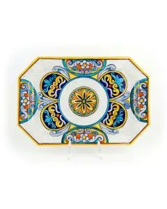 Italian octagonal platter from the Ottagonali Collection handmade by Francesca Niccacci in Deruta