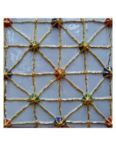 Contemporary Tuscan tile ND06 handcrafted by ND Dolfi in Montelupo Fiorentino, Italy