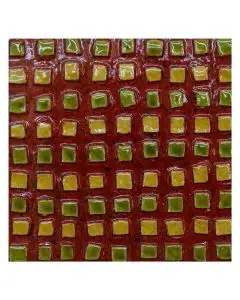 Contemporary Tuscan tile ND29 handcrafted by ND Dolfi in Montelupo Fiorentino, Italy