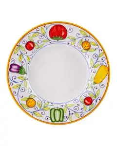 Orto Italian salad & dessert plate handmade by Fima in Deruta