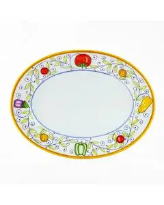 Orto Italian oval platter handmade by Fima in Deruta