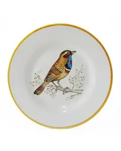 Italian salad & dessert plate Passero from the Joy Collection handmade by Francesca Niccacci in Deruta