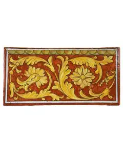 Hand-painted Deruta tile PP by Antica Deruta, Italy. The tile is entirely handcrafted.