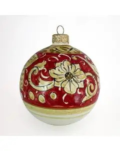 Italian Christmas ball ornament handmade by Rampini in Gubbio, Italy