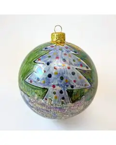 Italian Christmas ball ornament handmade by Rampini in Gubbio, Italy