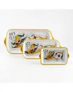Raffaellesco Italian rectangular tray handmade by Fima in Deruta