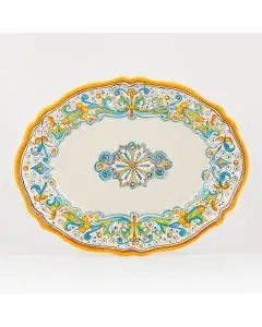Ricco Deruta Allegro Italian oval platter handmade by Ceramiche Andrilia in Deruta