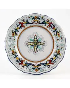Ricco Deruta Blu Italian round platter handmade by Fima in Deruta