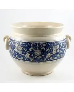 Italian planter from the Rinascimento collection handmade by Ceramiche Rampini in Gubbio, Italy