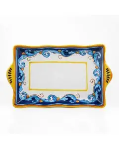 Italian rectangular tray from the Geometrico S12 Collection handmade by Eugenio Ricciarelli - Deruta, Rapallo, Amalfi
