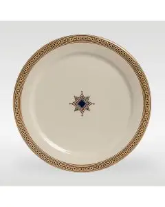 Italian salad & dessert plate from the Occhio di Gatto collection, handmade by Francesco Fasano in Grottaglie, Italy