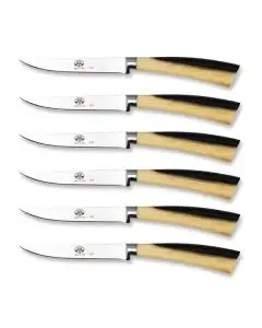Plenum steak knives cornotech handles - set of 6 handcrafted by Coltellerie Berti in Scarperia, Italy